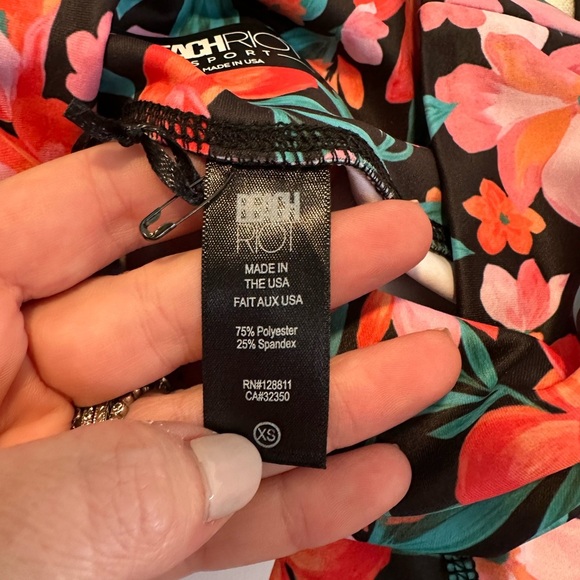 NWT Beach Riot Piper Printed Leggings Tights In Fiery Plumeria Floral XS - Picture 5 of 5